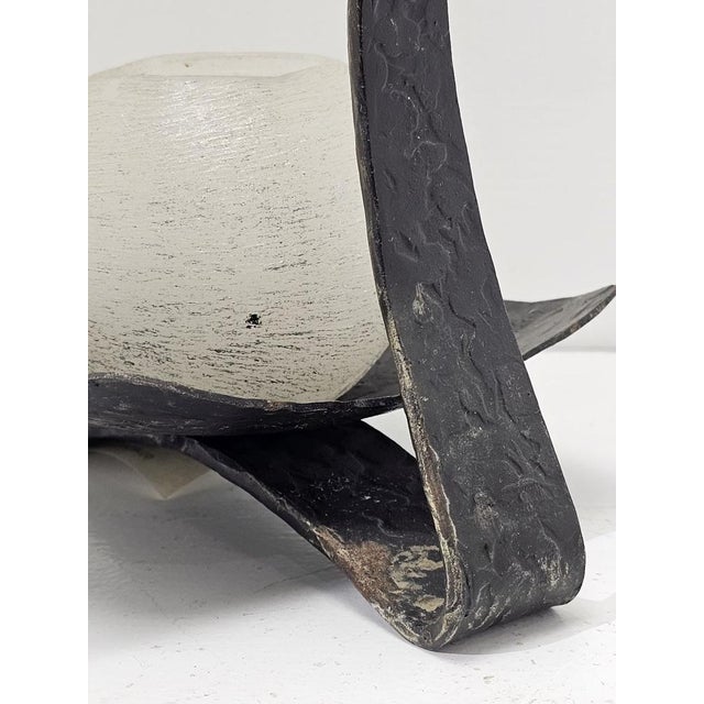 Vintage Brutalist Studio Craft Wrought Iron Candlestick, 1960s For Sale - Image 6 of 9