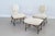 Slipper Chairs and Ottoman in Walnut and Bouclé by Renzo Zavanella, 1950, Set of 3 For Sale - Image 6 of 18