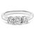 14K White Gold 3/4 Cttw Lab Grown Diamond 3 Stone Ring Band (F-G Color, VS2-SI1 Clarity)- Size 6 For Sale