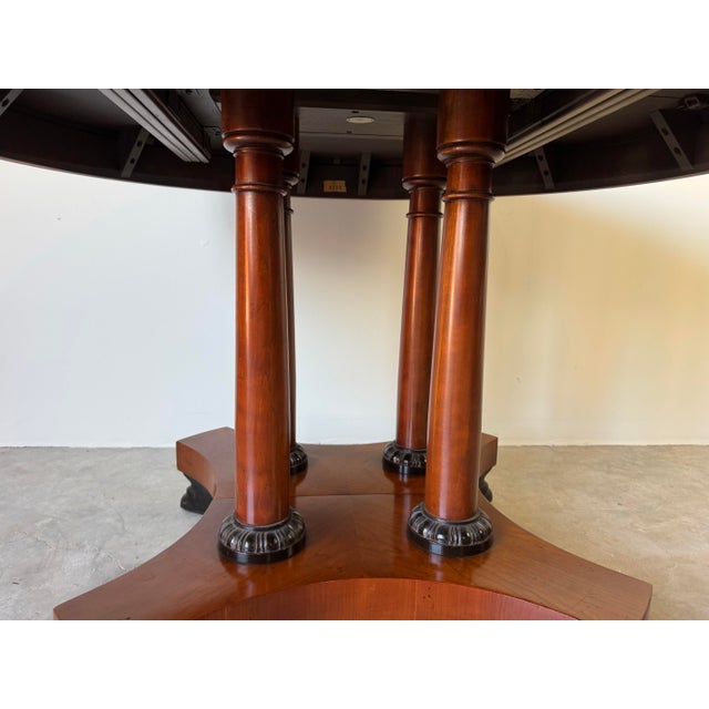 Vintage Neoclassical-Style “Palladian Collection” Round Cherrywood Dining Table by Baker Furniture For Sale - Image 4 of 12