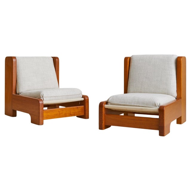 Sold and priced individually. A 1970s French lounge chair, designed by an architect for his personal residence. The solid...