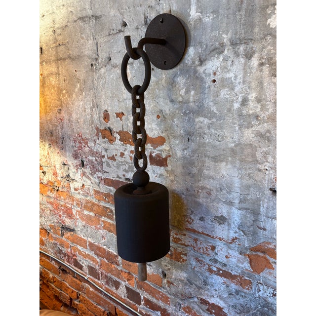 1970s Tom Torrens Iron Bell and Mounting Bracket, Attributed For Sale - Image 4 of 8