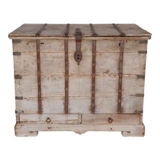 Provincial Wooden Campaign Trunk For Sale