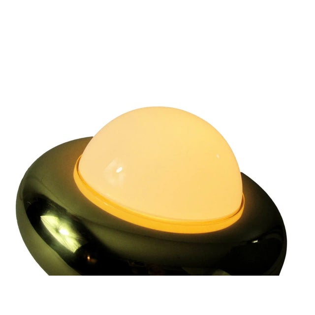 Large Ufo Wall Lamp in Opal Glass & Brass by Valenti, Italy, 1970s For Sale - Image 3 of 10