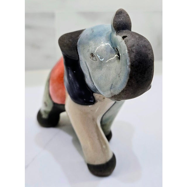 Colorful Xochiquetzal Mexican Pottery Elephant – Handcrafted Folk Art Figurine For Sale - Image 4 of 9