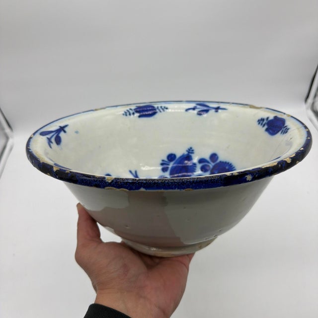 18th/19th Century French Blue & White Faience Centrepiece Bowl - 11.5" For Sale - Image 13 of 15