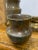 Late 20th Century Pair of Vintage Small Marble Urns on Ornate Brass Stands For Sale - Image 5 of 5