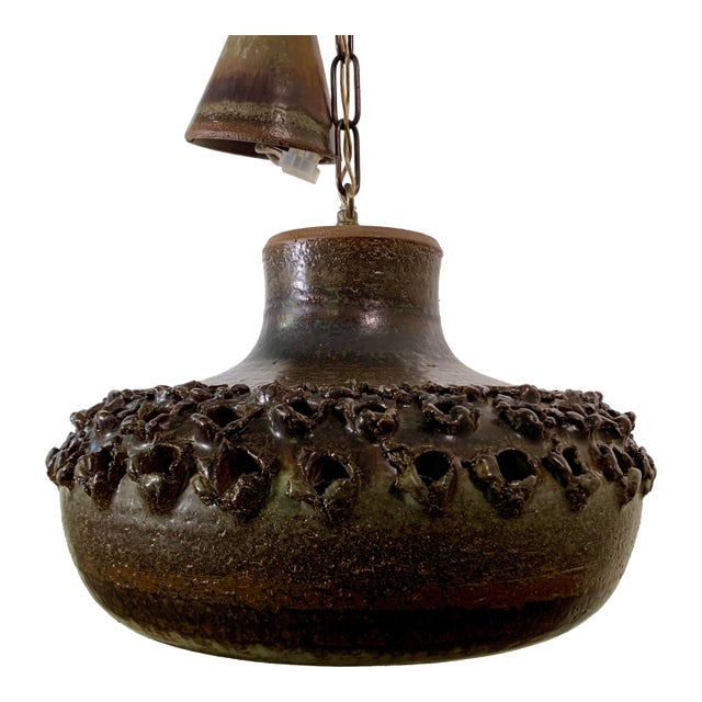 1970s Stoneware Light Fixture by Aksel Larsen for Axella (Denmark) For Sale
