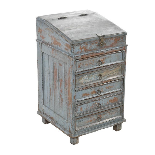 Patinated Wooden Checkout Cabinet For Sale - Image 6 of 6