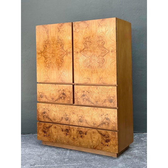 Wood Vintage Lane Altavista Burl Wood Armoire For Sale - Image 7 of 10