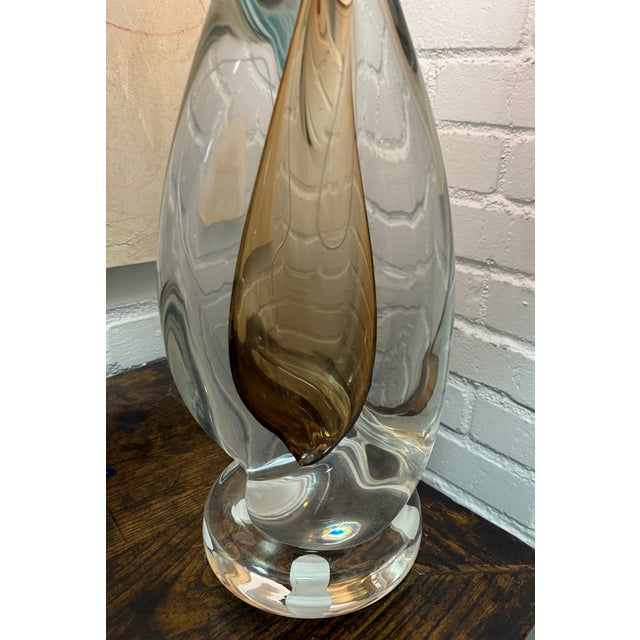 2020s Amber Twist Lamp With Silk Shade For Sale - Image 5 of 6