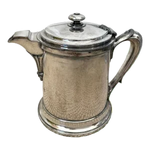 Antique Meridian Company Silver Porcelain Insulated Coffee or Tea Server/ Pitcher. 1868..