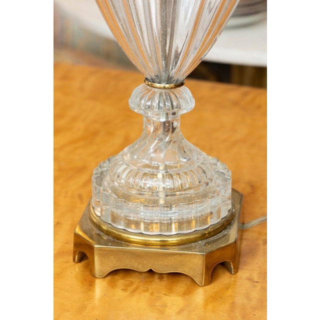 Mid 20th Century Pair of French Glass Table Lamps For Sale - Image 5 of 7