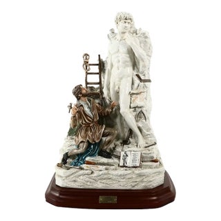 1980s Capodimonte Italian Michaelangelo Sculpts David Porcelain Sculpture For Sale