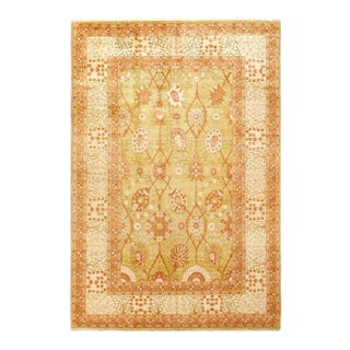 Mogul Collection Hand-Knotted Area Rug - Green 6' 3" x 9' 4" For Sale