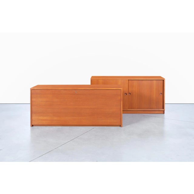 Mid-Century Modern Two-Piece Teak Secretary Cabinet / Desk by Borge Mogensen For Sale - Image 11 of 12
