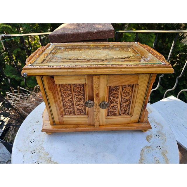 Carved Wooden Box for Relics, 1950s For Sale - Image 6 of 10