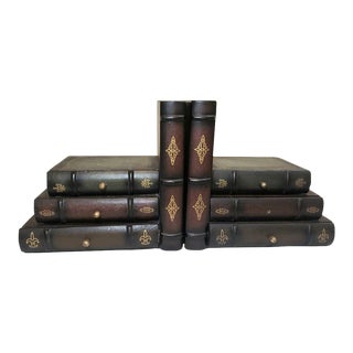 Wooden Book Bookends With Drawers - a Pair For Sale