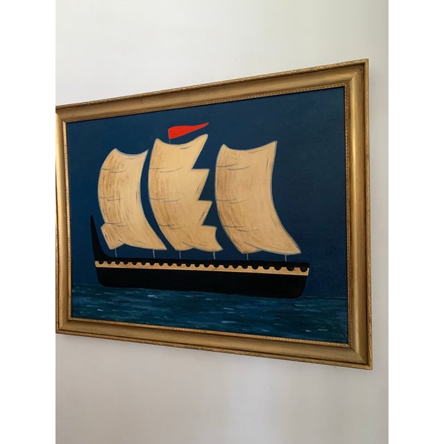 Contemporary Impressionist Style Seascape Painting on Canvas, Framed For Sale - Image 4 of 7