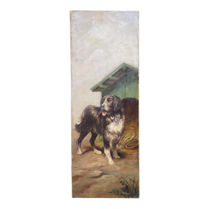 A Working Dog, Signed 19th Century French Oil on Canvas Painting