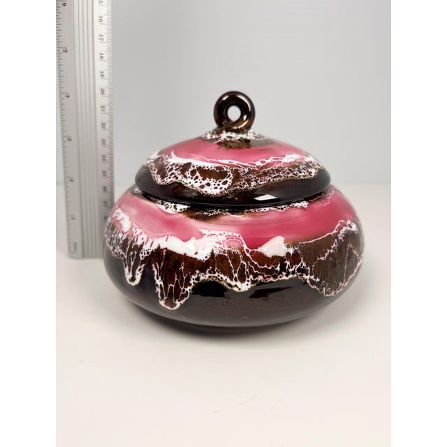 Mid 20th Century Vallauris Ceramic Pottery Dish With Lid With Fat Lava Glaze Technique For Sale - Image 11 of 12