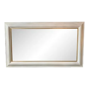 Organic Modern Large Distressed White Finished Mirror