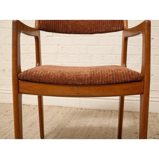 Wood Set of Four Vintage Danish Modern Dining Chairs in Rust Corduroy For Sale - Image 7 of 12