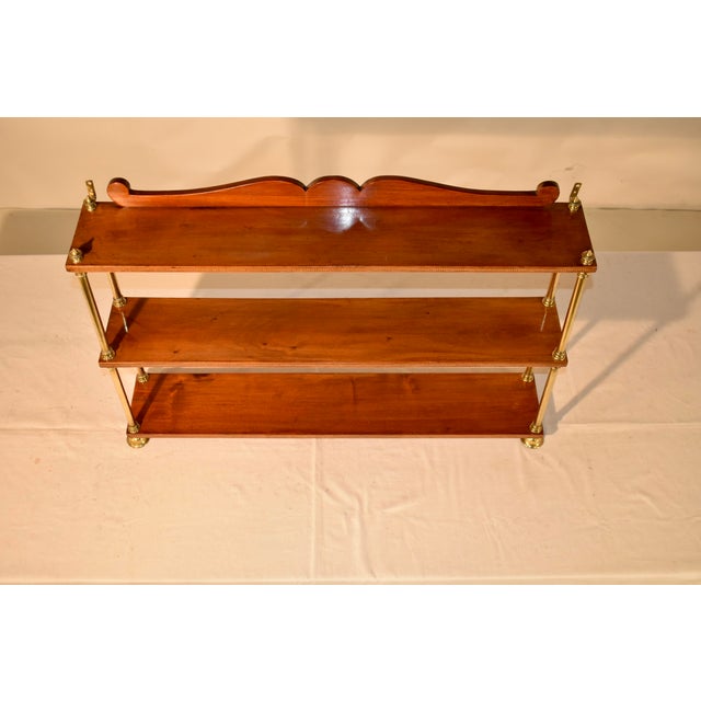 Brown 19th Century Mahogany and Brass Campaign Wall Shelf For Sale - Image 8 of 8