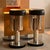 Italian Modern Dry Bar Unit with Mirror, Brass Accents and Stools, 1970s, Set of 3 For Sale - Image 9 of 15