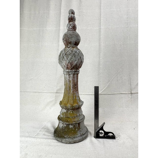 Late 20th Century Architectural Concrete Finial With Natural Lichen Patina For Sale - Image 9 of 10