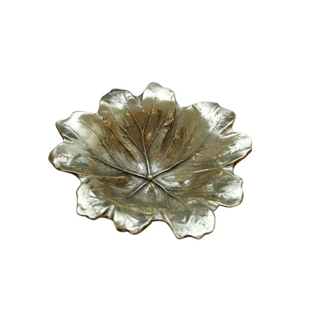 1948 Virginia Metalcrafters Mayapple Leaf Brass Dish Chairish