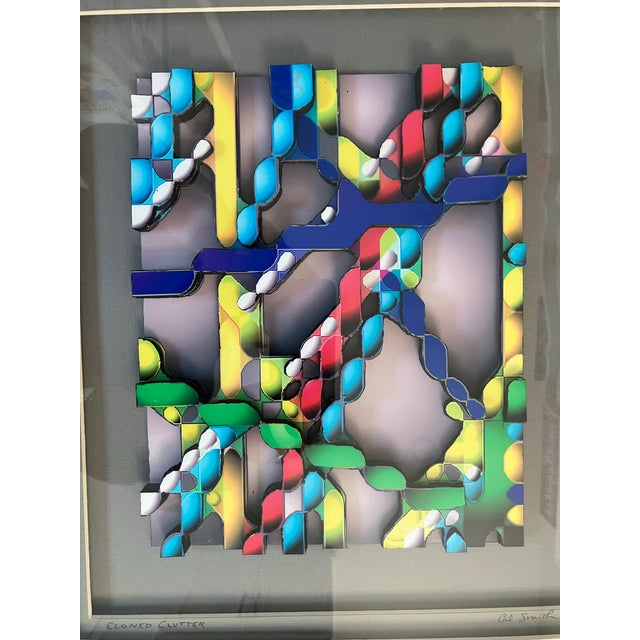 1990s 1990s Framed Painted Assemblage Sculpture Signed Cal Smith For Sale - Image 5 of 5