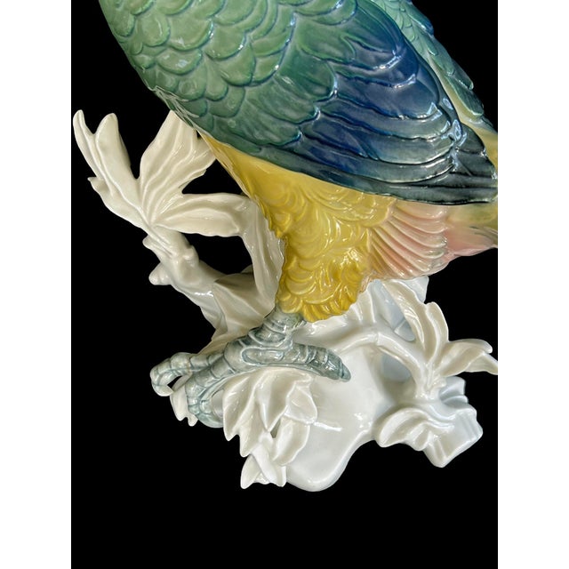 Karl Ens Fine Porcelain Polychrome Exotic Bird Sculpture of a Toucan For Sale - Image 11 of 13