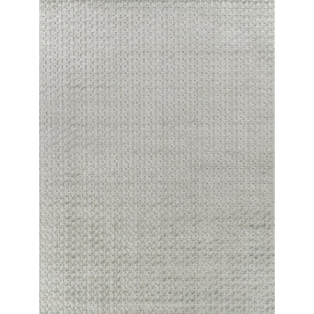 Exquisite Rugs Monroe Silk Handmade Bamboo Silk & Cotton Light Green Rug-9'X12' For Sale