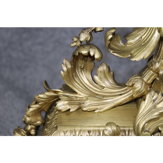 Fine Quality French Bronze Sevres Style Figural Placques Adorned Mantel Clock For Sale - Image 14 of 15