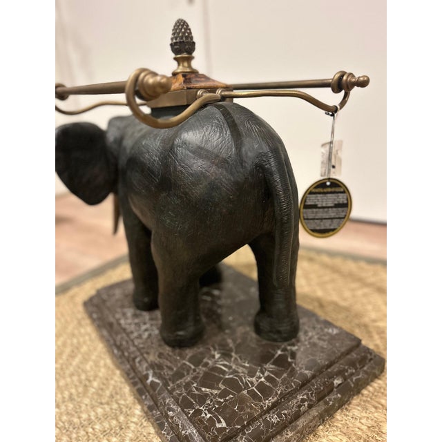 Black Maitland Smith Elephant Towel Holder For Sale - Image 8 of 11