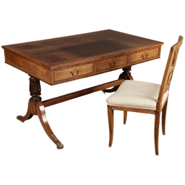 Antique English Mahogany Desk, 19th Century For Sale - Image 6 of 18