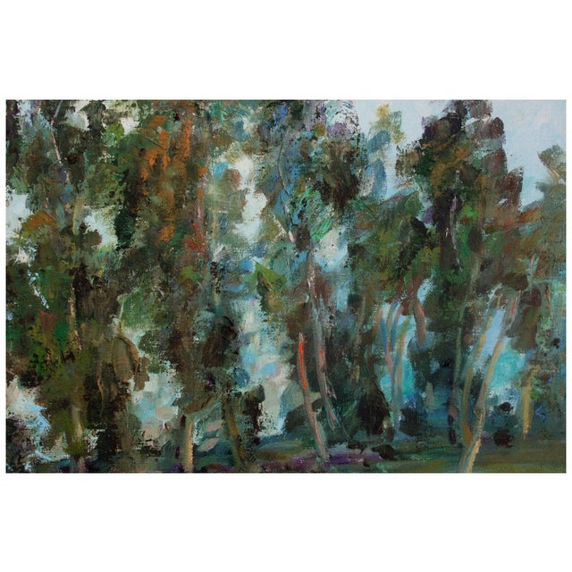 American Mid Century California Landscape - Eucalyptus Grove in the Morning by Helen Enoch Gleiforst For Sale - Image 3 of 4