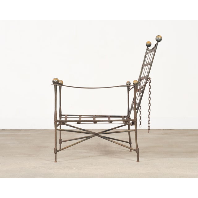 Mid 20th Century Mario Papperzini Amalfi Iron Garden Lounge Chair + Ottoman For Sale - Image 5 of 18