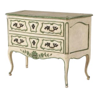 Bodart Louis XV Painted Chest in Sage and Cream, a French Country Revival For Sale