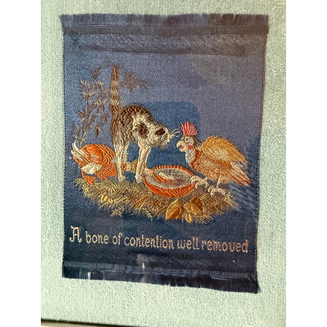 Late 19th Century Vintage Silk Woven/Embroidered Framed Art - Stevengraph? For Sale - Image 5 of 9