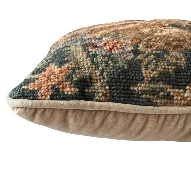 Almond 1990s Traditional Wool Needlepoint Pillow/Cushion With New Down Insert For Sale - Image 8 of 12