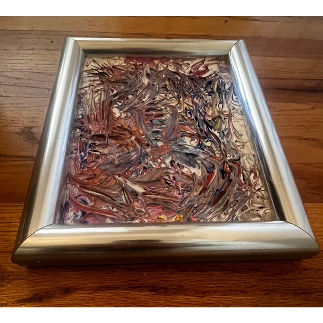 Unique abstract expressionist painting with heavy impasto texture, the paint is applied very thickly, creating dramatic...