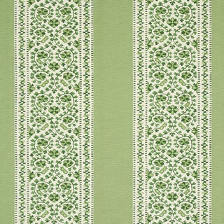 Sample - Schumacher x Mark D. Sikes Jasmine Indoor/Outdoor Fabric in Leaf Green For Sale