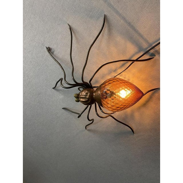 Mid-Century Modern Italian Metal and Glass Spider Wall Lamp, 1950s For Sale - Image 16 of 18