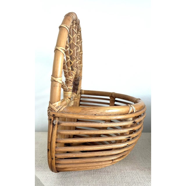 Bamboo Rattan Hanging Wall Basket For Sale In Miami - Image 6 of 6
