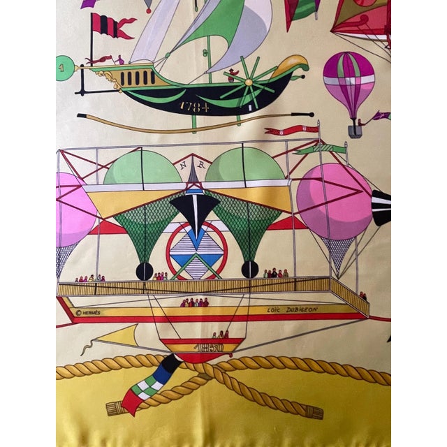 Purple HERMÈS FOLIES du CIEL 1990 Silk Scarf designed by Dubigeon Loïc For Sale - Image 8 of 12