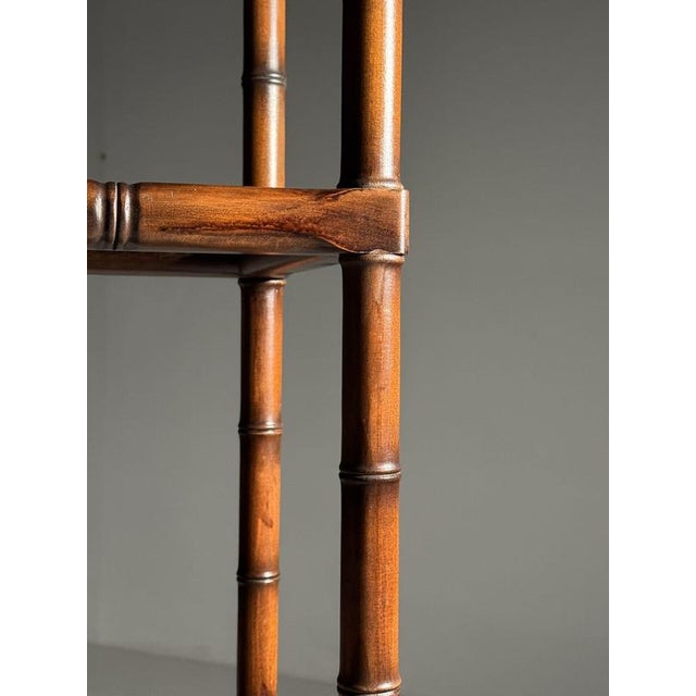 Brown Faux Bamboo Bookcase, 1980s For Sale - Image 8 of 18