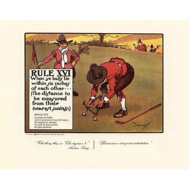 This original print is from a folio of whimsical Golf illustrations by the English artist Charles Crombie (1880-1967)....