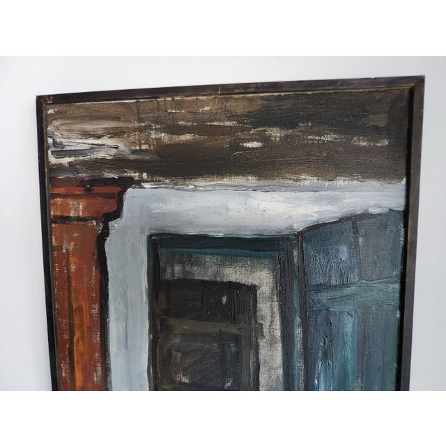 Mid-Century Modern 1953 Scandivanian Interior Oil Painting by Swedish Artist Ulla Borgstrom For Sale - Image 3 of 15